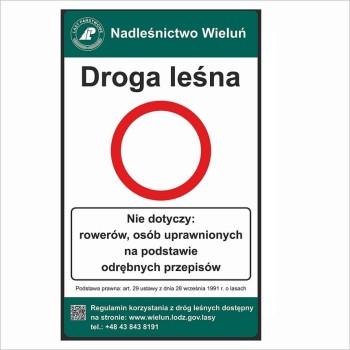 Tablica TL-1 -  Droga leśna - 600x1000 mm II Generacja