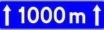 Znak T-1B -Tabliczka wskazująca długość tunelu lub odcinek drogi do końca tunelu - II Generacja 600x250mm- (M) Mały/(S) Średni