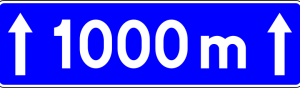 Znak T-1B -Tabliczka wskazująca długość tunelu lub odcinek drogi do końca tunelu - II Generacja 600x250mm- (M) Mały/(S) Średni