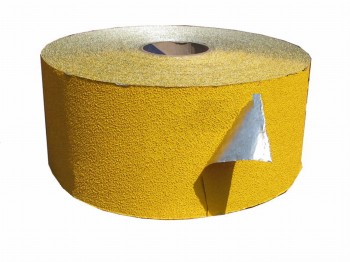 Taśma samoprzylepna drogowa aluminiowa do tymczasowego oznakowania, odblaskowa, żółta 12cm, rolka 100 mb