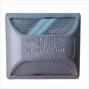 Odblask kocie oczko aluminiowe na trzpieniu VB punktowe odblaskowe aluminiowe biało/biały