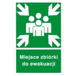 Tablica Miejsce zbiórki do ewakuacji płyta sztywna 500x650 mm - tabliczka informacyjna