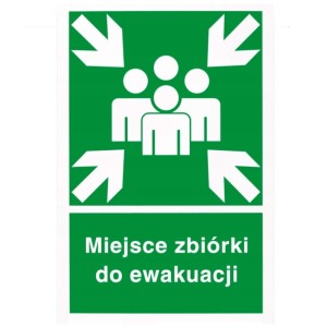 Tablica Miejsce zbiórki do ewakuacji płyta sztywna 500x650 mm - tabliczka informacyjna