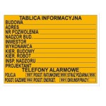 Tablica informacyjna budowy mała 700x450mm