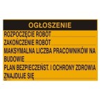 Tablica budowlana ogłoszeniowa mała 700x450mm