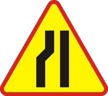 Znak A-12C- Zwężenie jezdni lewostronne - II generacja, 1200mm- (W) Wielki