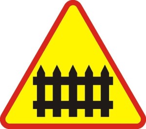 Znak A-9- Przejazd kolejowy z zaporami - II generacja, 1050mm- (D) Duży