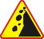 Znak A-25- Spadające odłamki skalne - II generacja, 900mm (S) Średni