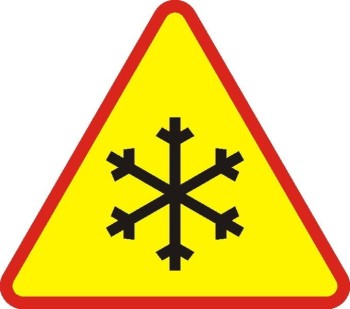 Znak A-32- Oszronienie jezdni - I generacja, 900mm (S) Średni