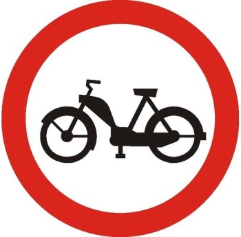 Znak B-10 - Zakaz wjazdu motorowerów - I Generacja 600mm- (M) Mały