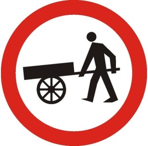 Znak B-12 - Zakaz wjazdu wózków ręcznych - I Generacja 600mm- (M) Mały
