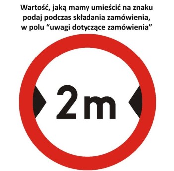 Znak B-15 - Zakaz wjazdu pojazdów o szerokości ponad ... m - II Generacja 900mm- (D) Duży