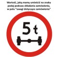 Znak B-19 - Zakaz wjazdu pojazdów o nacisku osi większym niż .....t - I Generacja 600mm- (M) Mały