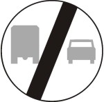 Znak B-28 - Koniec zakazu wyprzedzania przez samochody ciężarowe - II Generacja 800mm- (S) Średni