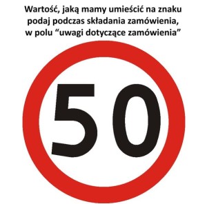 Znak B-33 - Ograniczenie prędkości I Generacja 600mm- (M) Mały
