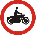 Znak B-4 - Zakaz wjazdu motocykli - I Generacja 900mm- (D) Duży