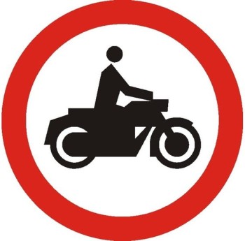 Znak B-4 - Zakaz wjazdu motocykli - I Generacja 900mm- (D) Duży
