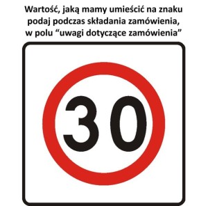 Znak B-43 - Strefa ograniczonej prędkości - I Generacja 900x900mm