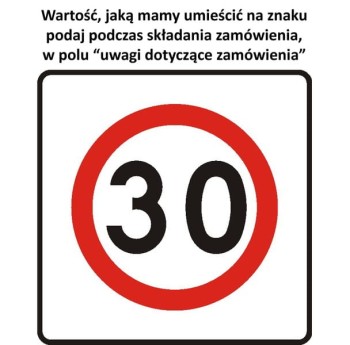 Znak B-43 - Strefa ograniczonej prędkości - II Generacja 900x900mm