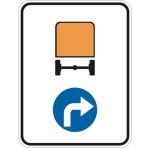 Znak C-17 - Nakazany kierunek jazdy dla pojazdów z towarami niebezpiecznymi -  II Generacja 900x1200mm