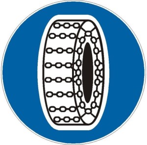 Znak C-18 - Nakaz używania łańcuchów przeciwpoślizgowych -  II Generacja 1000mm- (W) Wielki