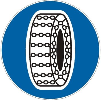 Znak C-18 - Nakaz używania łańcuchów przeciwpoślizgowych -  II Generacja 1000mm- (W) Wielki