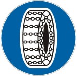 Znak C-18 - Nakaz używania łańcuchów przeciwpoślizgowych -  II Generacja 900mm- (D) Duży