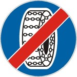 Znak C-19 - Koniec nakazu używania łańcuchów przeciwpoślizgowych -  II Generacja 1000mm- (W) Wielki