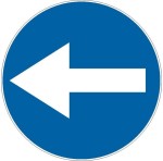 Znak C-3 - Nakaz jazdy w lewo przed znakiem - II Generacja 800mm- (S) Średni