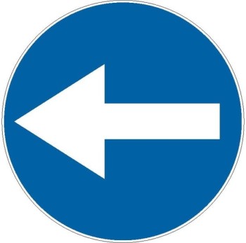 Znak C-3 - Nakaz jazdy w lewo przed znakiem - II Generacja 600mm- (M) Mały