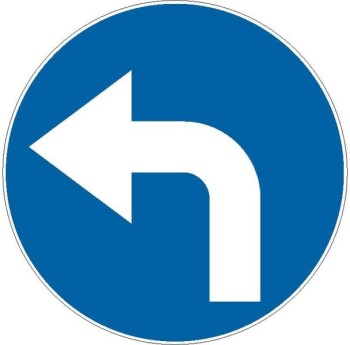 Znak C-4 - Nakaz jazdy w lewo za znakiem - I Generacja 600mm- (M) Mały