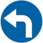 Znak C-4 - Nakaz jazdy w lewo za znakiem - II Generacja 900mm- (D) Duży