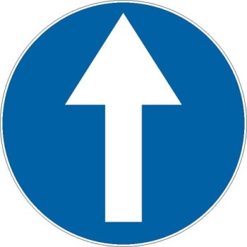 Znak C-5 - Nakaz jazdy prosto - I Generacja 900mm- (D) Duży