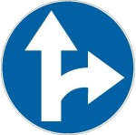 Znak C-6 - Nakaz jazdy prosto lub w prawo - II Generacja 1000mm- (W) Wielki