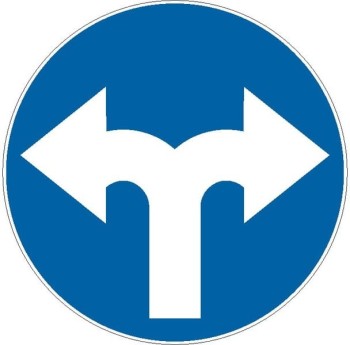 Znak C-8 - Nakaz jazdy w prawo lub w lewo - II Generacja 800mm- (S) Średni