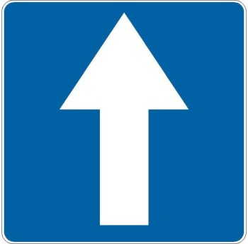 Znak D-3 - Droga jednokierunkowa - I Generacja 900x900mm- (D) Duży