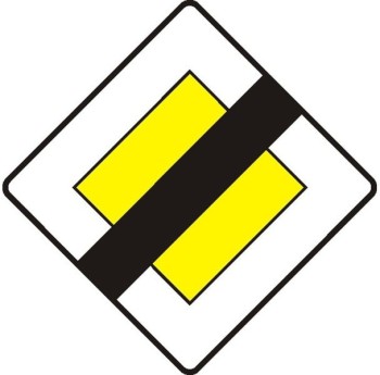 Znak D-2 - Koniec drogi z pierwszeństwem - I Generacja 600x600mm- (S / M) Średni / Mały