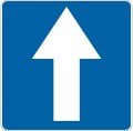 Znak D-3 - Droga jednokierunkowa - I Generacja 600x600mm- (S / M) Średni / Mały