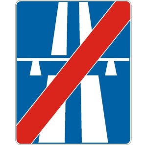 Znak D-10 - Koniec autostrady - I Generacja 600x750mm- (S / M) Średni / Mały