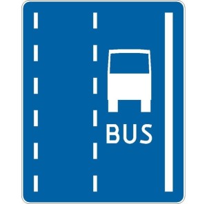 Znak D-12 - Pas ruchu dla autobusów - I Generacja 600x750mm- (S / M) Średni / Mały