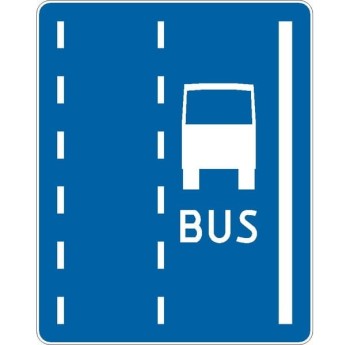 Znak D-12 - Pas ruchu dla autobusów - I Generacja 600x750mm- (S / M) Średni / Mały