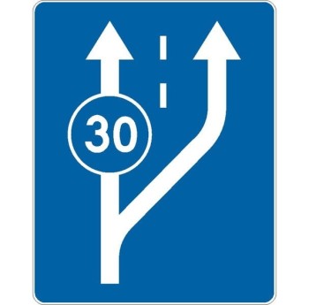 Znak D-13 - Początek pasa ruchu powolnego - I Generacja 600x750mm- (S / M) Średni / Mały