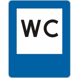 Znak D-26C - Toaleta publiczna - I Generacja 600x750mm- (S / M) Średni / Mały