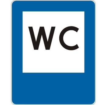 Znak D-26C - Toaleta publiczna - I Generacja 600x750mm- (S / M) Średni / Mały