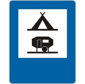 Znak D-31 -  Obozowisko (kemping) wyposażone w podłączenia elektryczne do przyczep - II Generacja 1200x1500mm- (W) Wielki