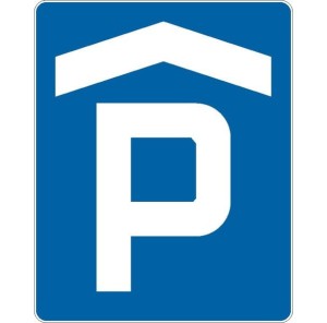 Znak D-18B - Parking zadaszony - II Generacja 900x1125mm- (D) Duży