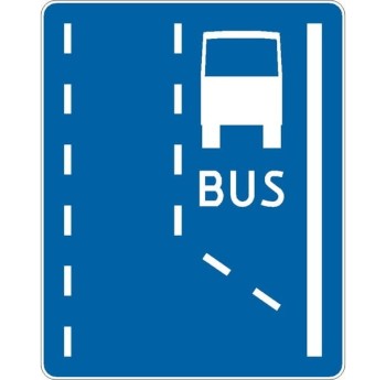 Znak D-11 - Początek pasa ruchu dla autobusów - II Generacja 600x750mm- (S / M) Średni / Mały