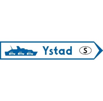 Znak E-6C - Drogowskaz do przystani promowej  - Generacja I