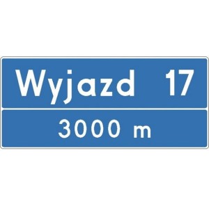 Znak E-20 - Tablica węzła drogowego na autostradzie - Generacja I