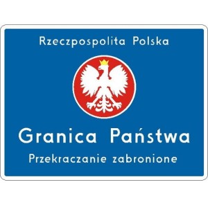 Znak F-2 - Przekraczanie granicy zabronione - Generacja I